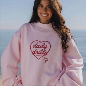 Daily Drills Valentine’s Drop Heart… Fleece Vintage Crew - Cupid with graphic